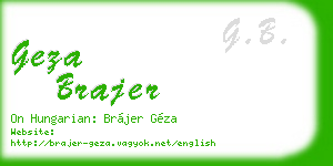 geza brajer business card